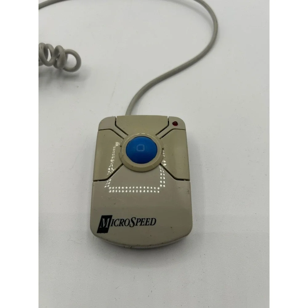 MicroSpeed MicroTRAC Trackball Mouse PC Vintage 9-Pin Serial DB9 Blue Ball